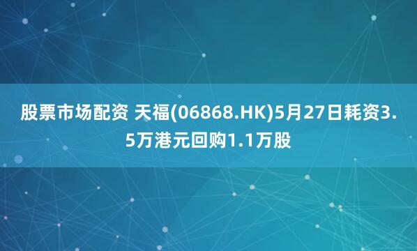 股票市场配资 天福(06868.HK)5月27日耗资3.5万港元回购1.1万股